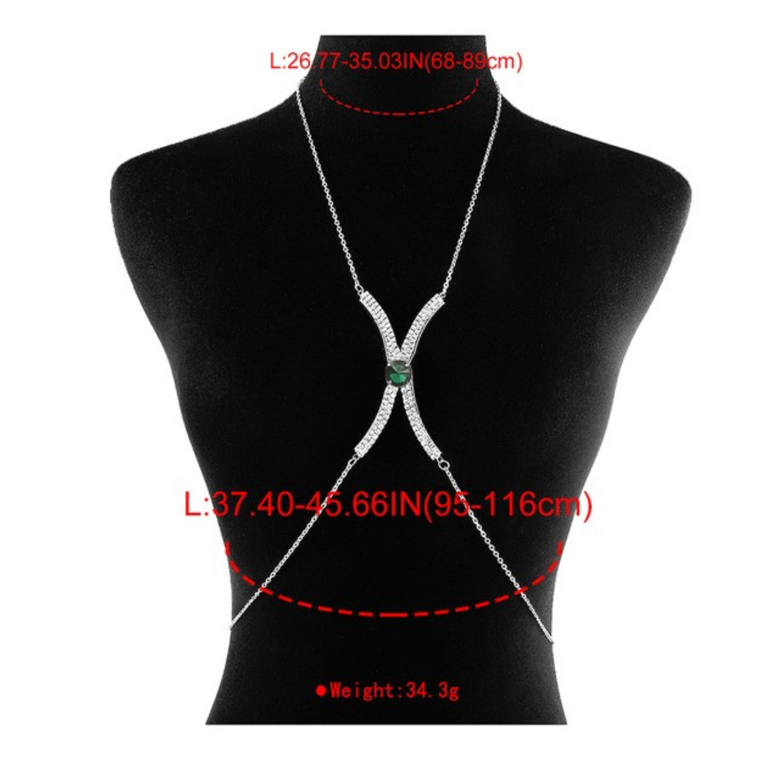 Body chain with green emerald