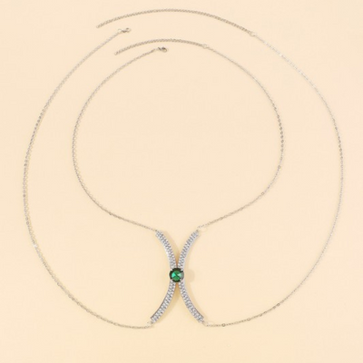 Body chain with green emerald