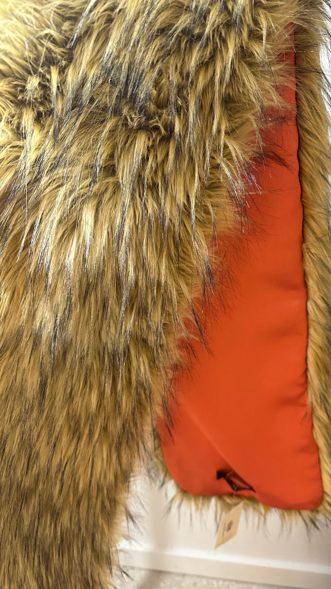 Long Haired Fur Stole - Brown