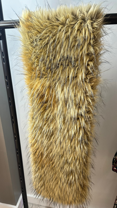 Long Haired Fur Stole - Brown