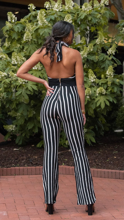 Black & White Stripe Jumpsuit - Very Ashley