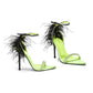 ELLA-LIME FEATHER POINTED TOE HEELED SANDAL - Very Ashley