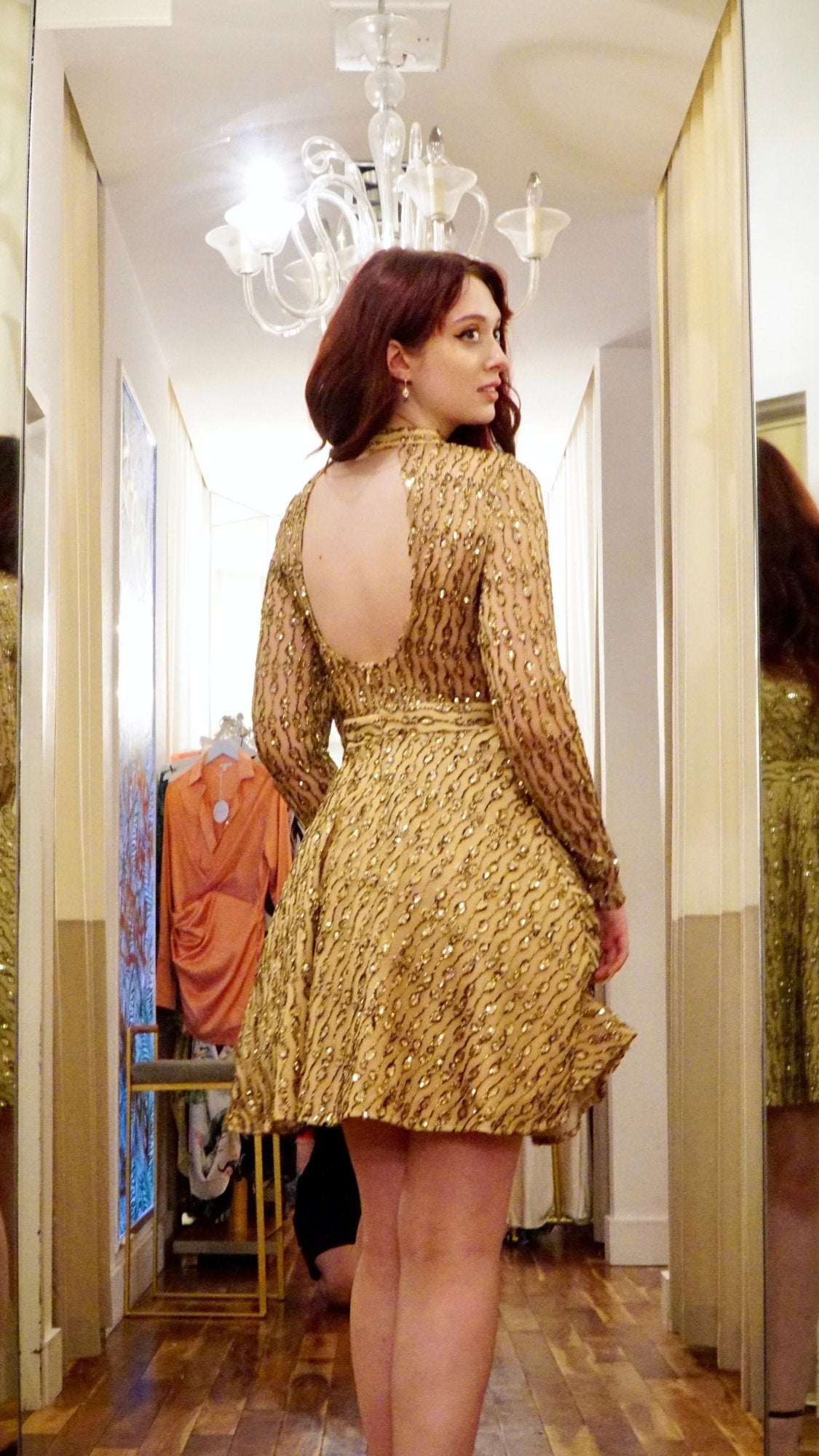 Gold Fleck Mini Dress - Very Ashley