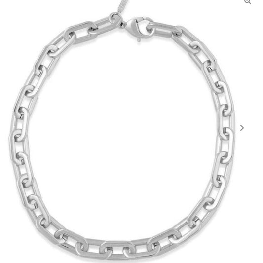 Jenna Link Chain Necklace - Sliver - Very Ashley